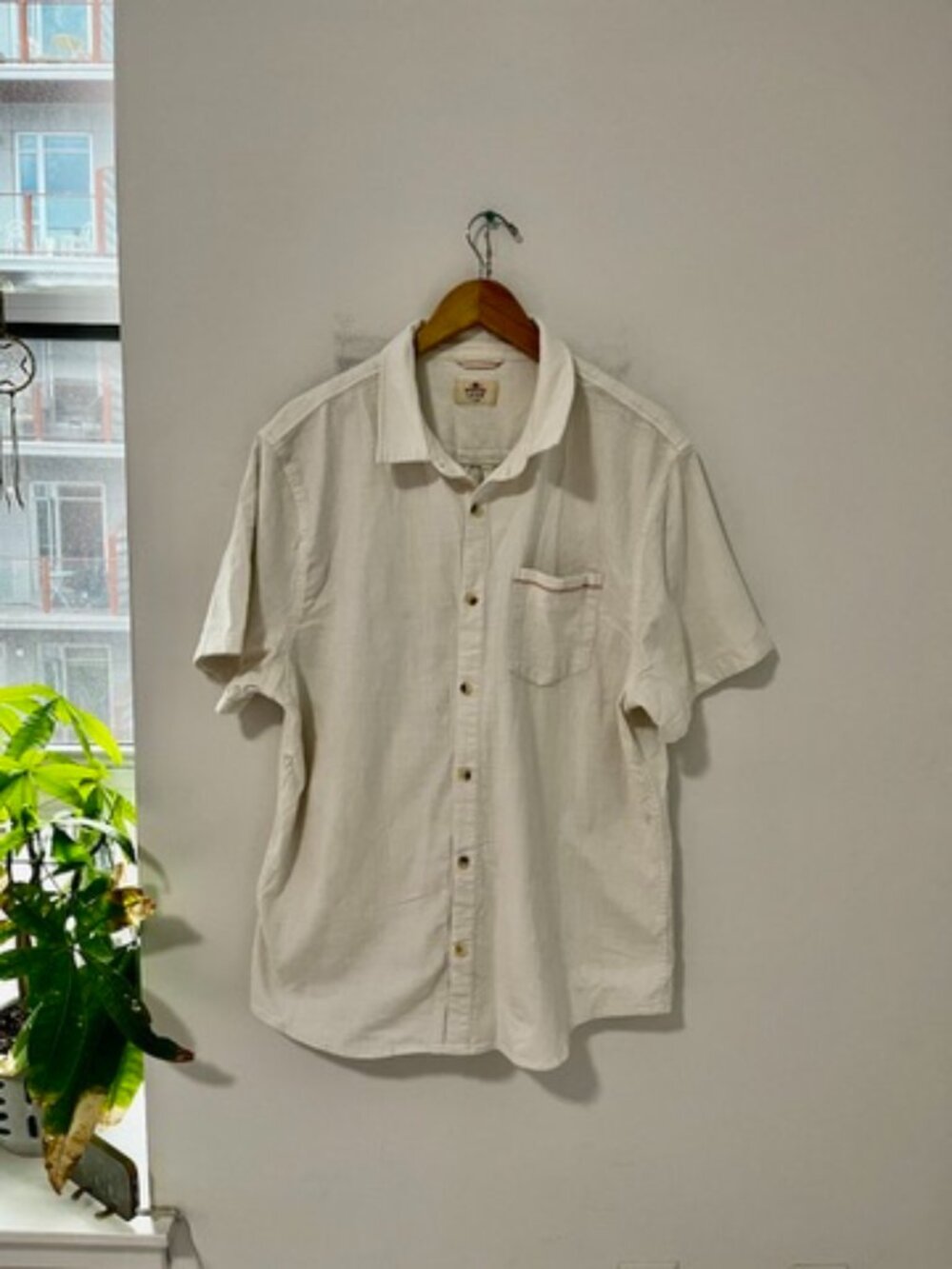 Marine Layer Men's White Casual Short Sleeve Shirt Size XL